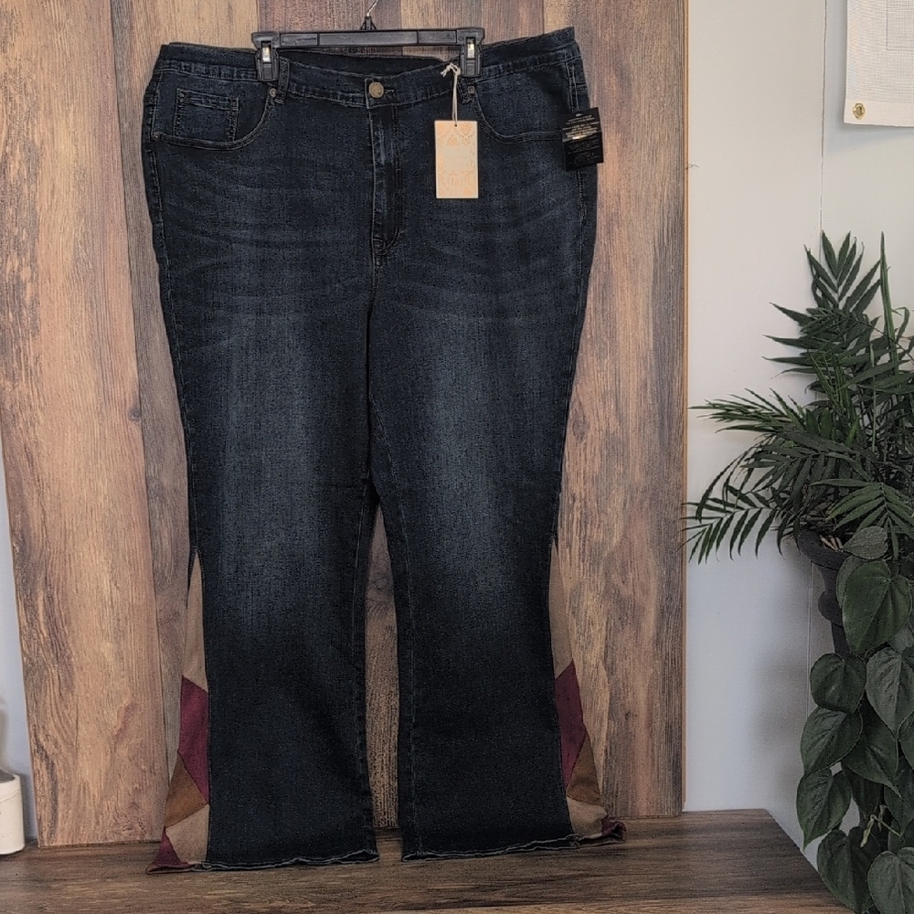 DG2 by Diane Gilman New Classic Stretch Wide Leg Plus Size Jeans 24WT